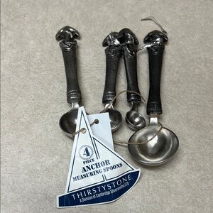 Thirstystone Nautical Anchor Measuring Spoons - Silver and Black